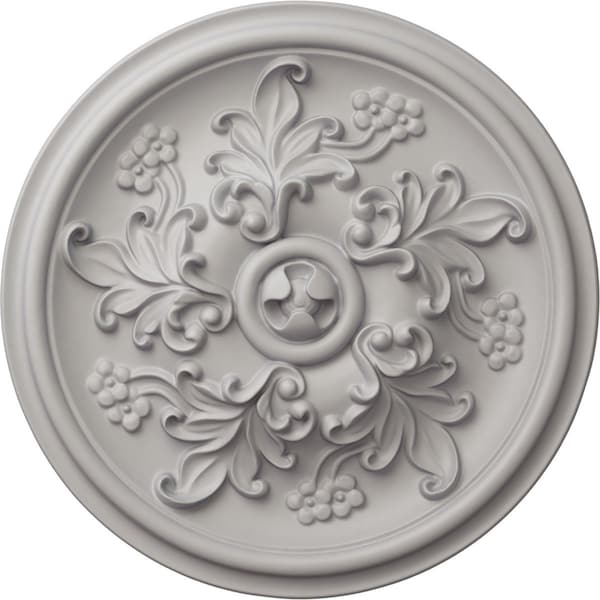 Ekena Millwork Katheryn Ceiling Medallion (Fits Canopies up to 2 1/8"), 14 1/2"OD x 2 3/4"P, Ultra Pure White CM14KTUWF - main